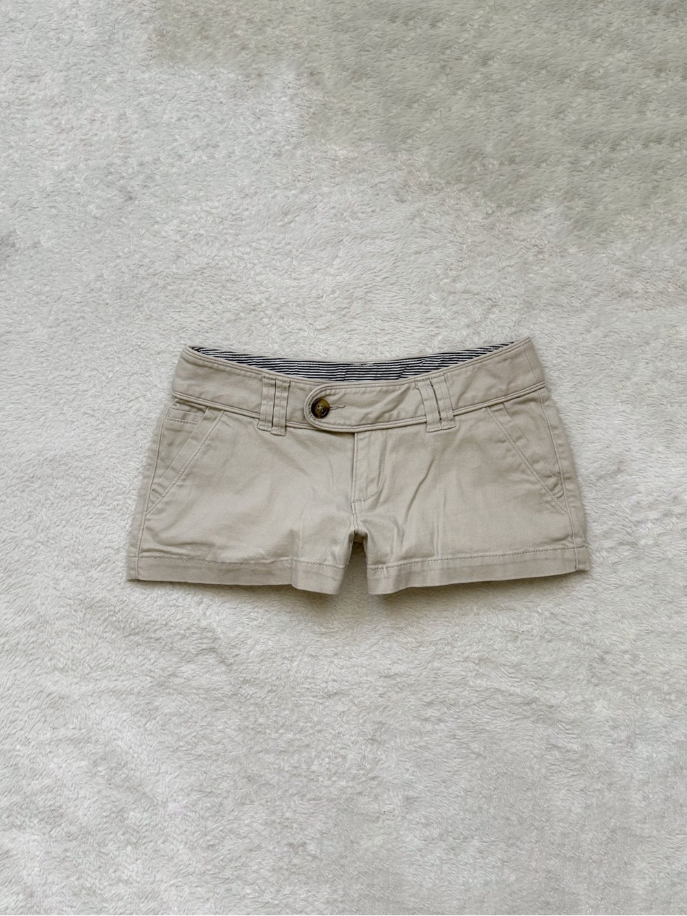 Red Camel super low rise tan Cargo Shorts with Button Waist